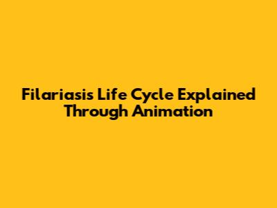 Filariasis Life Cycle Explained Through Animation