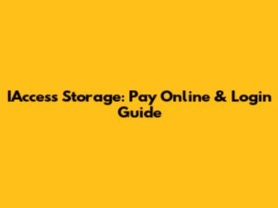 IAccess Storage: Pay Online & Login Guide