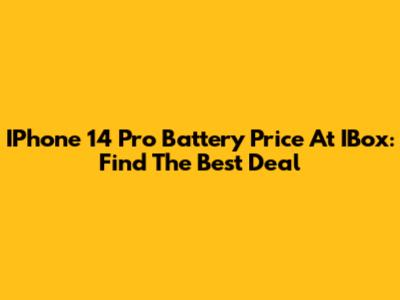 IPhone 14 Pro Battery Price At IBox: Find The Best Deal