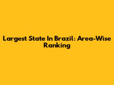 Largest State In Brazil: Area-Wise Ranking