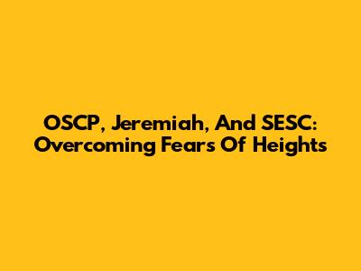 OSCP, Jeremiah, And SESC: Overcoming Fears Of Heights